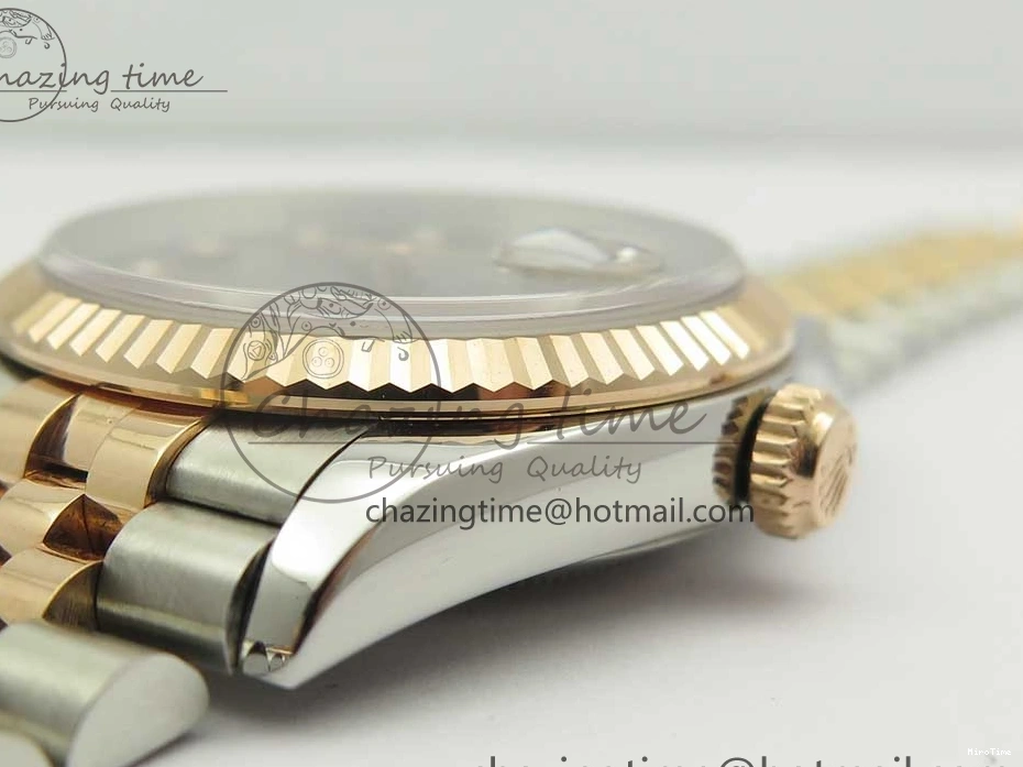 MiroTime 0501 Timeless DateJust 36mm 904 SS RG Wrapped 116231 GMF Gray Diam Dial on SS RG Wrapped Jubilee Bracelet A 3272